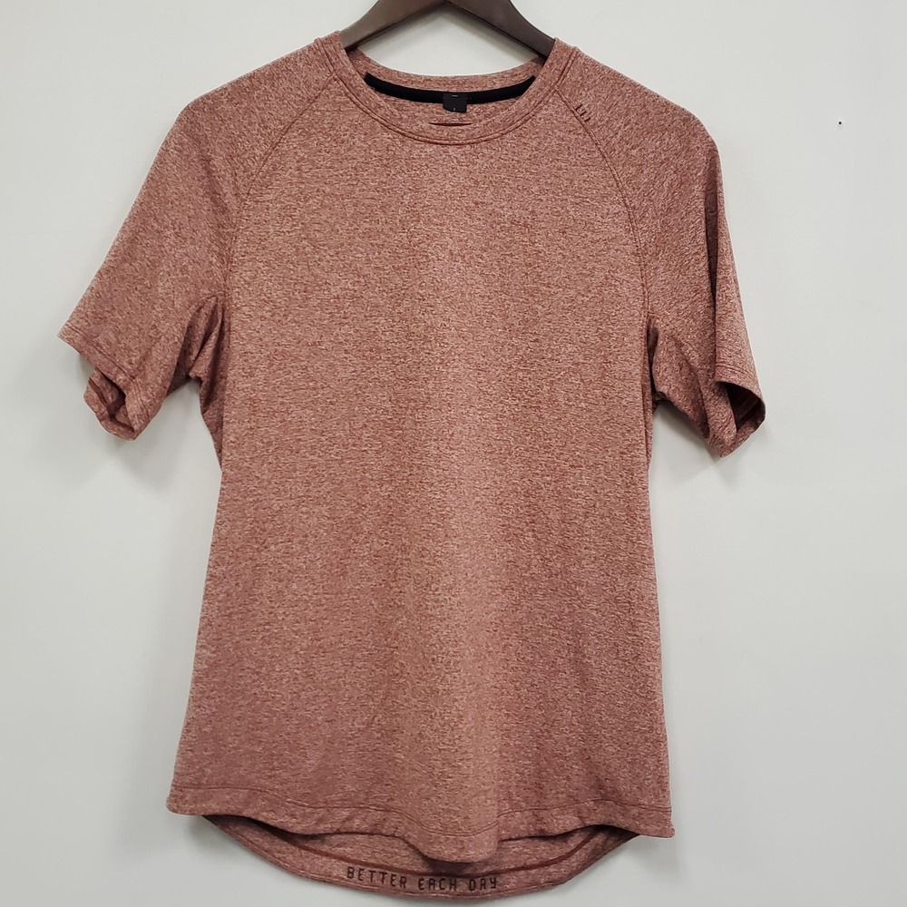 Lululemon Mens Short‎ Sleeve Athletic T Shirt Size S Red Heathered Workout Gym